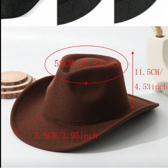 🍂 NWT BOHO COFFEE BROWN COWBOY HAT - Picture 12 of 12